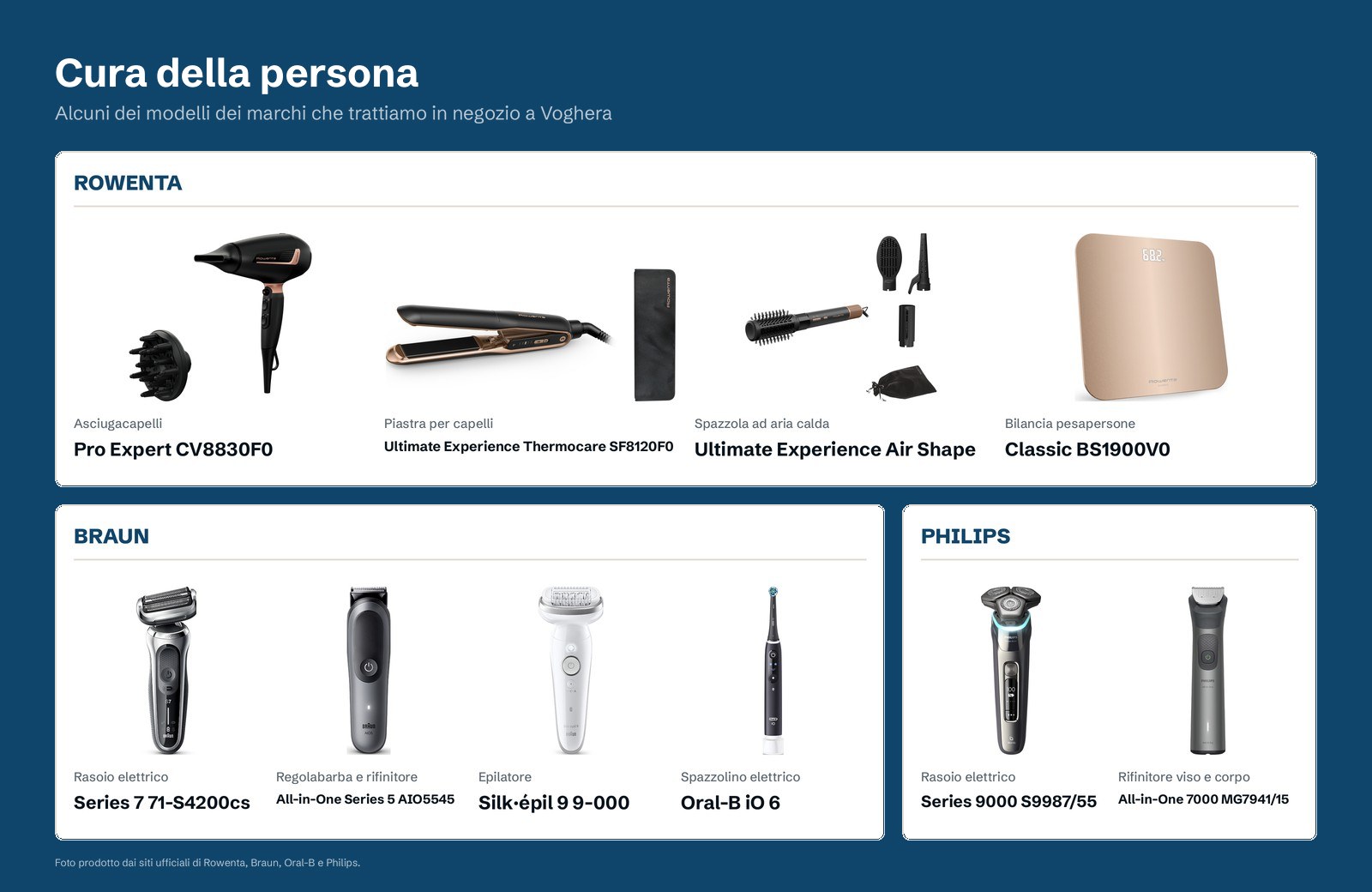 Cura della persona: Rowenta, Philips e Braun