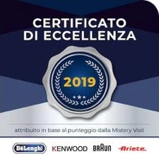 Certificato di eccellenza 2019, attribuito in base al punteggio della Mystery Visit